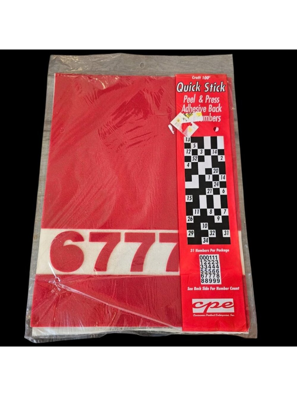 VTG Craft 100 Quick Stick Peel Adhesive Back Numbers Felt USA Made Choose Color